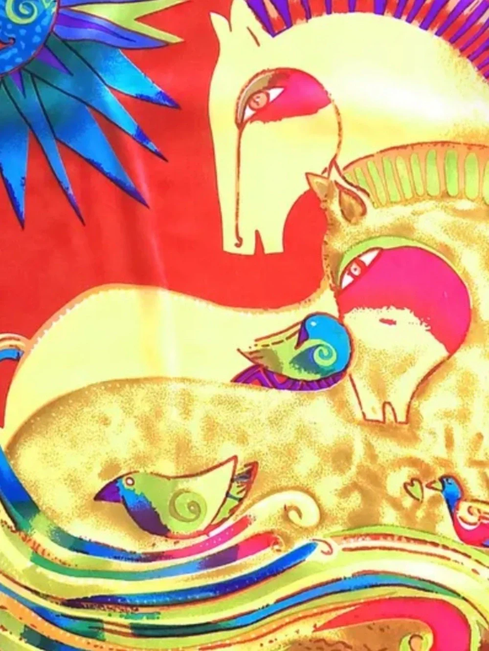 Equestrian Celestial Rainbow Art Silk Scarf